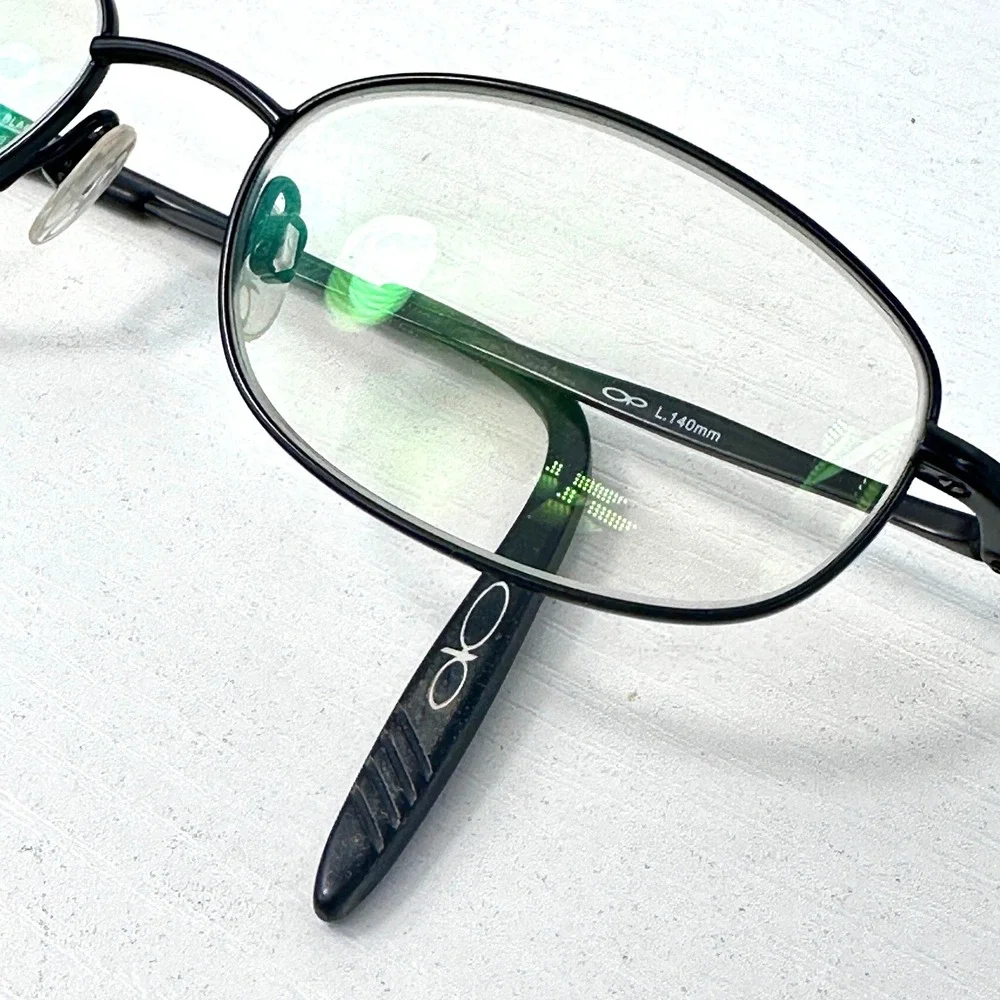 Ocean Pacific CV Rebel Black Oval Metal Eyeglasses Frame 50 17 140mm Indie